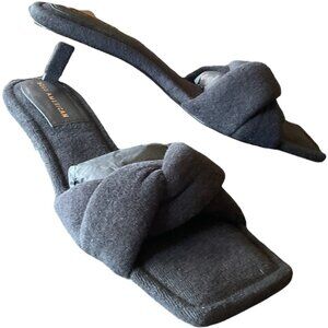 Good American Black Terry 11 Style GA353T-X Heels Kickstand Low Slide Sandals